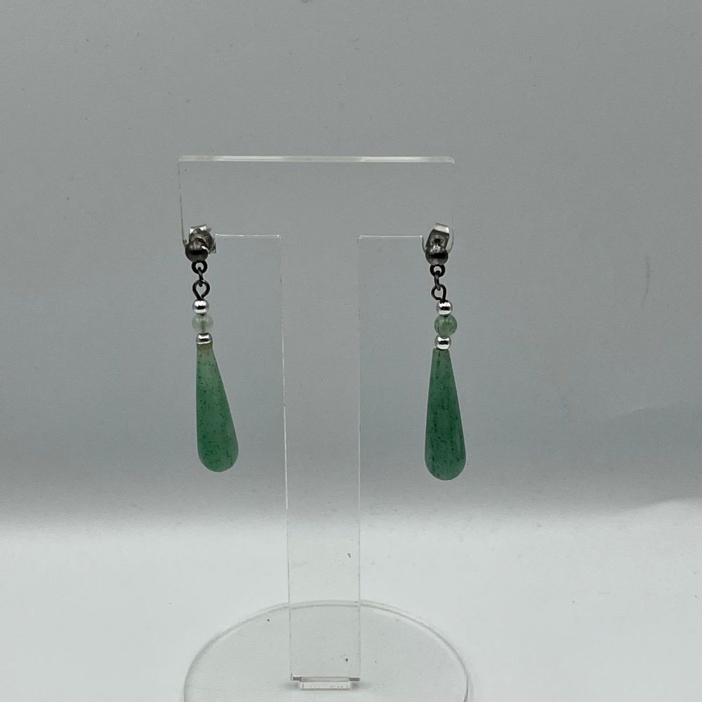 Jadeite large dangle stone Earrings
